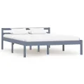 Cadre de lit Gris Bois de pin massif 140 x 200 cm