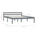 Cadre de lit Gris Bois de pin massif 140 x 200 cm