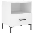 Table de chevet blanc 40x35x47,5 cm bois d’ingénierie