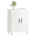 Buffet Blanc brillant 69,5x34x90 cm Bois d'ingénierie