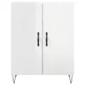 Buffet Blanc brillant 69,5x34x90 cm Bois d'ingénierie