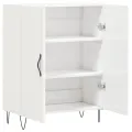 Buffet Blanc brillant 69,5x34x90 cm Bois d'ingénierie