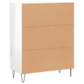 Buffet Blanc brillant 69,5x34x90 cm Bois d'ingénierie
