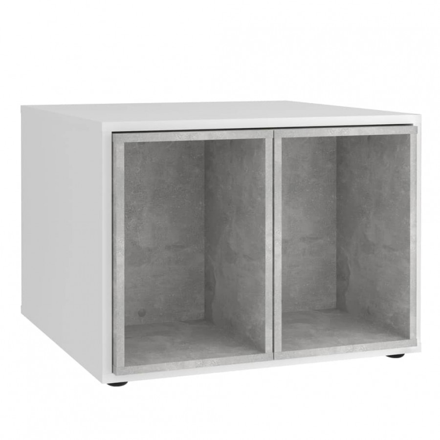 FMD Table basse avec 2 tables d'appoint 67,5x67,5x50 cm Blanc et béton