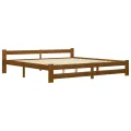 Cadre de lit Marron miel Bois de pin massif 200x200 cm
