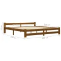 Cadre de lit Marron miel Bois de pin massif 200x200 cm