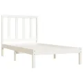 Cadre de lit Blanc Bois de pin massif 75x190 cm Petit simple