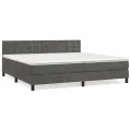 cadre de lit et matelas Gris foncé 200x200cm Velours