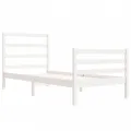 Cadre de lit Blanc Bois de pin massif 75x190 cm Petit simple
