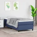 cadre de lit Bleu 100x200 cm Tissu