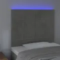 Tête de lit à LED Gris clair 90x5x118/128 cm Velours
