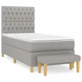 cadre de lit avec matelas Gris clair 90x200 cm Tissu