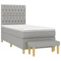 cadre de lit avec matelas Gris clair 90x200 cm Tissu