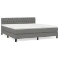 cadre de lit avec matelas Gris foncé 180x200cm Tissu