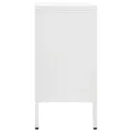 Buffet Blanc 105x35x70 cm Acier et verre trempé