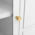 Buffet Blanc 105x35x70 cm Acier et verre trempé