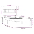 Cadre de lit Blanc Bois massif 90x200 cm
