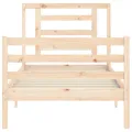 Cadre de lit avec tête de lit 90x200 cm bois massif