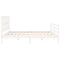 Cadre de lit avec tête de lit blanc 200x200 cm bois massif