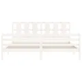Cadre de lit avec tête de lit blanc 200x200 cm bois massif