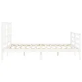 Cadre de lit avec tête de lit blanc King Size bois massif