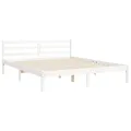 Cadre de lit avec tête de lit blanc King Size bois massif