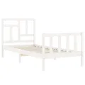 Cadre de lit avec tête de lit blanc 90x200 cm bois massif