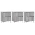 Buffets 3 pcs Sonoma gris Bois d'ingénierie