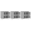 Buffets 3 pcs gris béton bois d'ingénierie