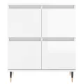 Buffets 3 pcs blanc brillant bois d'ingénierie