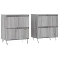 Buffets 2 pcs sonoma gris bois d'ingénierie