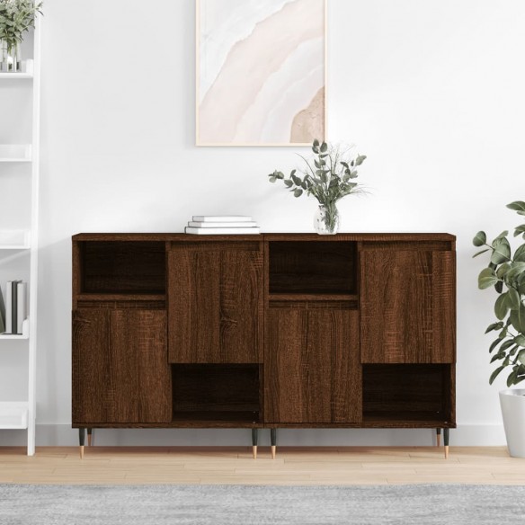 Buffets 2 pcs chêne marron bois d'ingénierie