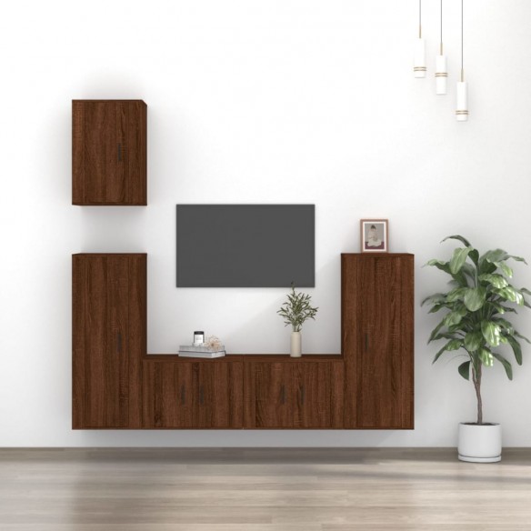 Ensemble de meubles TV 5 pcs Chêne marron Bois d'ingénierie