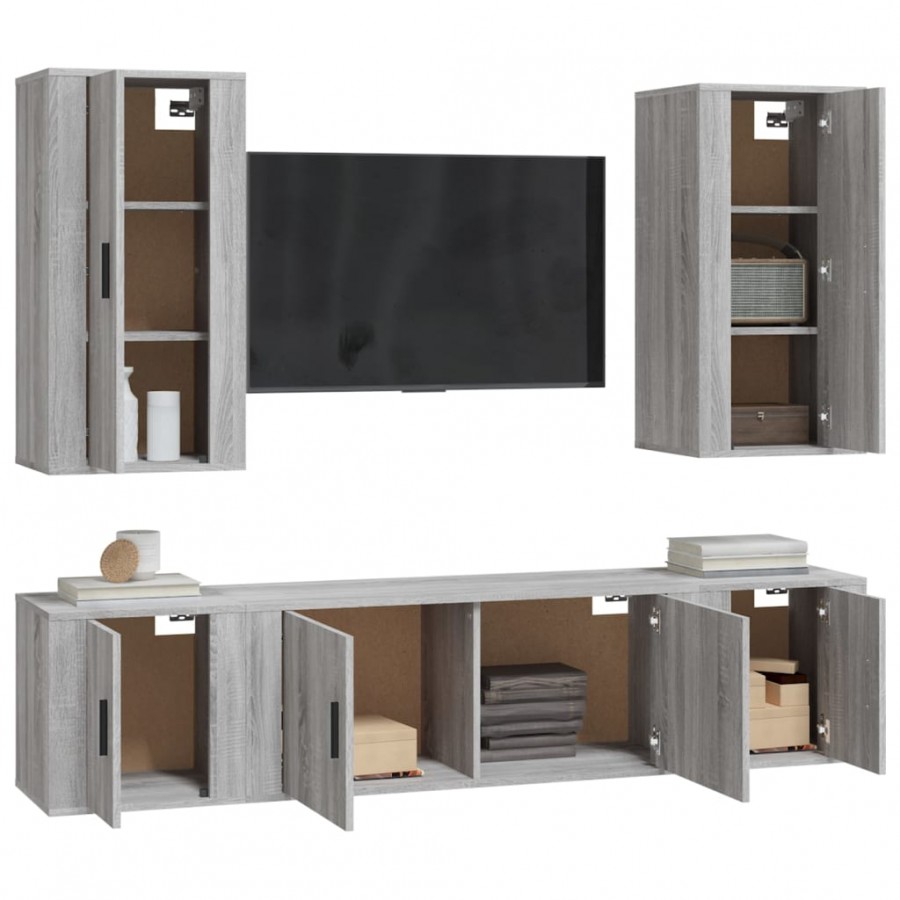 Ensemble de meubles TV 5 pcs Sonoma gris Bois d'ingénierie