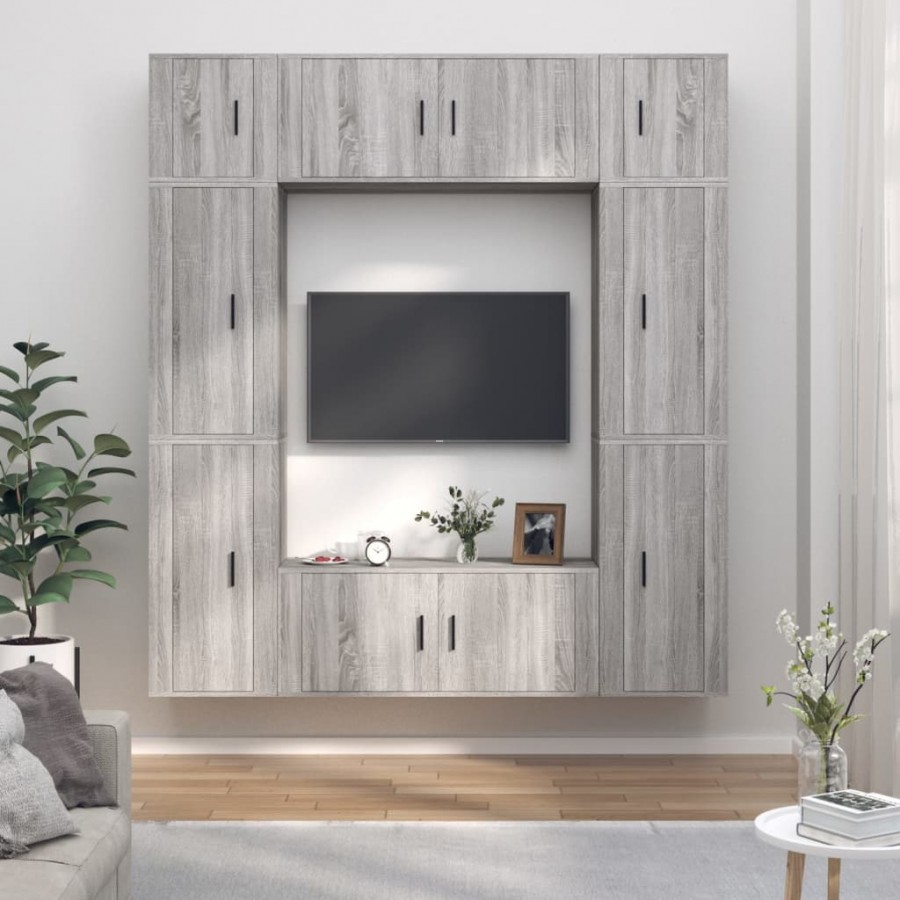 Ensemble de meubles TV 8 pcs Sonoma gris Bois d'ingénierie