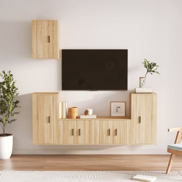 Ensemble de meubles TV 5 pcs Chêne sonoma Bois d'ingénierie