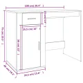 Bureau avec armoire chêne fumé bois d'ingénierie