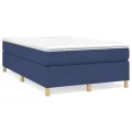 cadre de lit avec matelas Bleu 120x200 cm Tissu