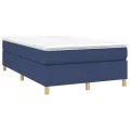 cadre de lit avec matelas Bleu 120x200 cm Tissu