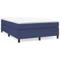 cadre de lit avec matelas Bleu 140x200 cm Tissu