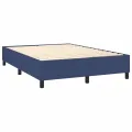 cadre de lit avec matelas Bleu 140x200 cm Tissu