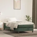 cadre de lit avec matelas Vert foncé 100x200 cm