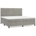 cadre de lit et matelas Gris clair 200x200cm Velours