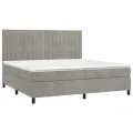 cadre de lit et matelas Gris clair 200x200cm Velours