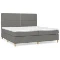 cadre de lit avec matelas Gris foncé 200x200cm Tissu