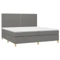 cadre de lit avec matelas Gris foncé 200x200cm Tissu