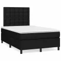 cadre de lit avec matelas Noir 120x200 cm Tissu