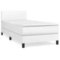 cadre de lit avec matelas Blanc 100x200cm Similicuir