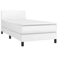 cadre de lit avec matelas Blanc 100x200cm Similicuir