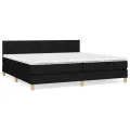 cadre de lit avec matelas Noir 200x200 cm Tissu